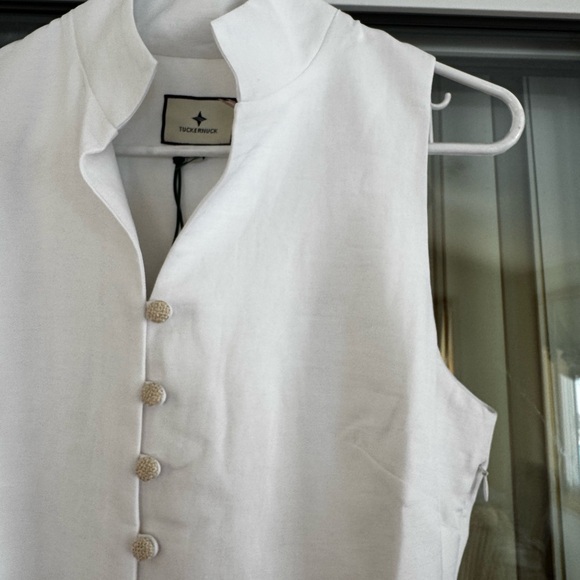 NWT Tuckernuck Leighton White Linen Sleeveless Dress - Picture 2 of 4